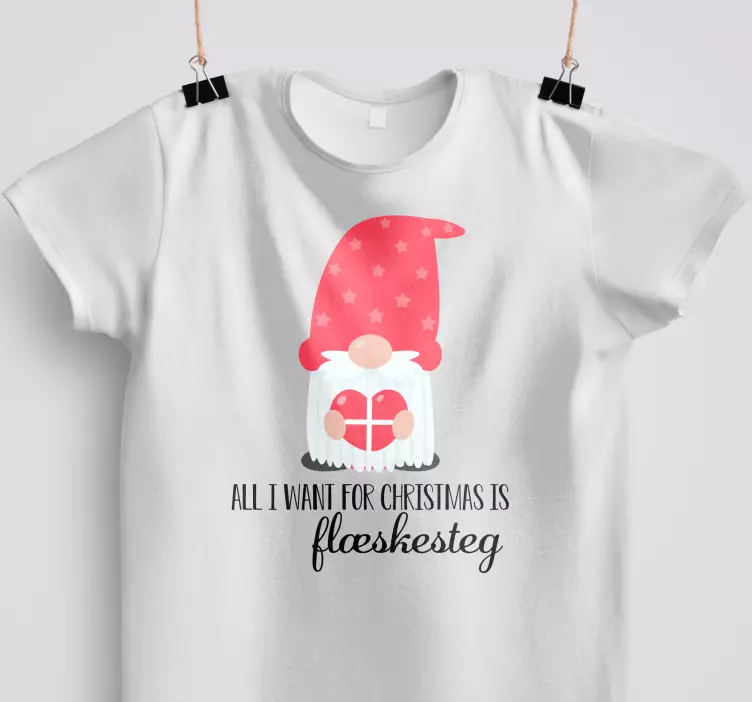 Jeg vil have flÆskesteg citat juleskjorte - TenStickers