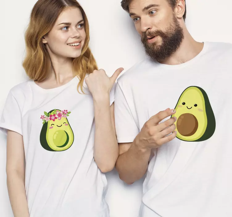 Avocado pit matchende sæt par t -shirts - TenStickers
