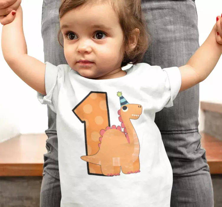Baby fødselsdag dinosaur t-shirt - TenStickers