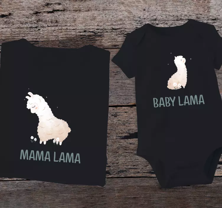 Baby lama og mor lama skjorte - TenStickers