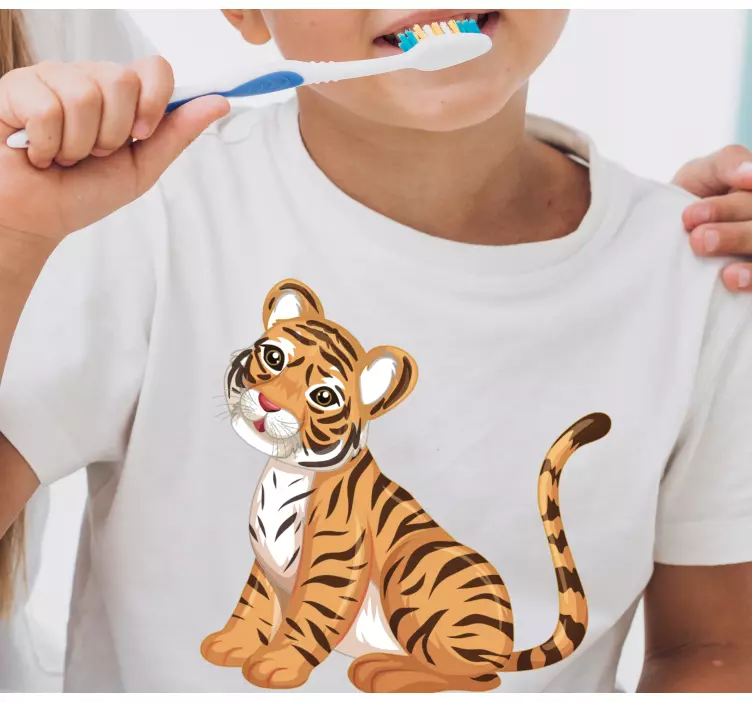 Baby tiger portræt t-shirt til børn - TenStickers