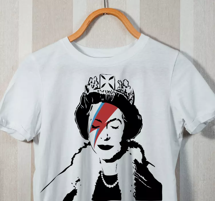 Banksy queen elizabeth bowie brugerdefineret t-shirt - TenStickers
