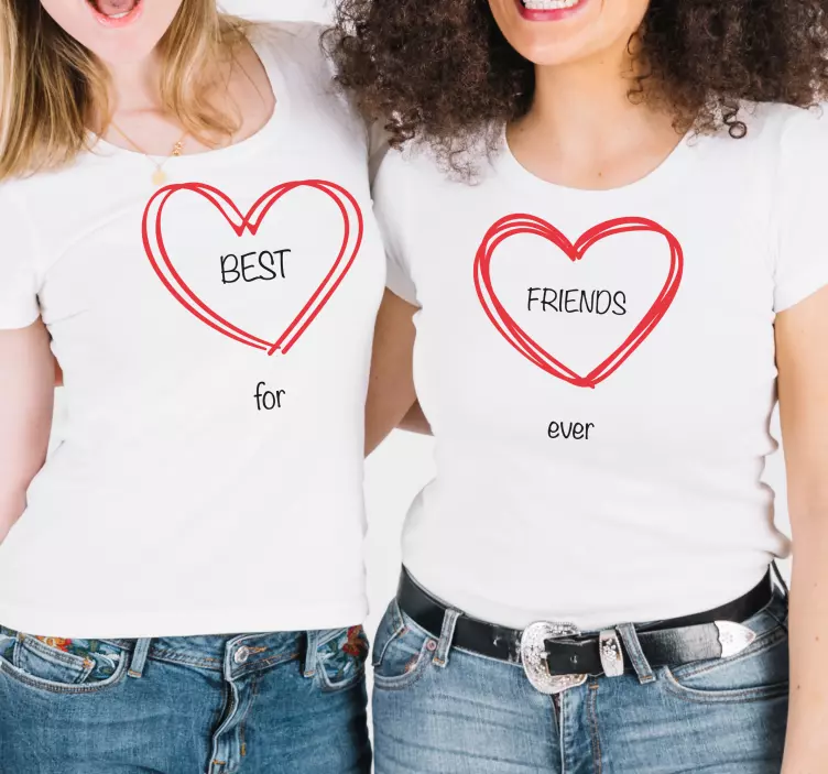 Bedste venner for evigt tilpasset t-shirt - TenStickers