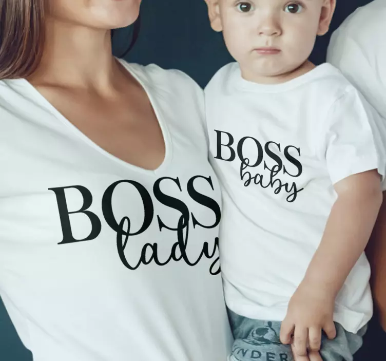 Boss dame, boss baby mor datter skjorte - TenStickers
