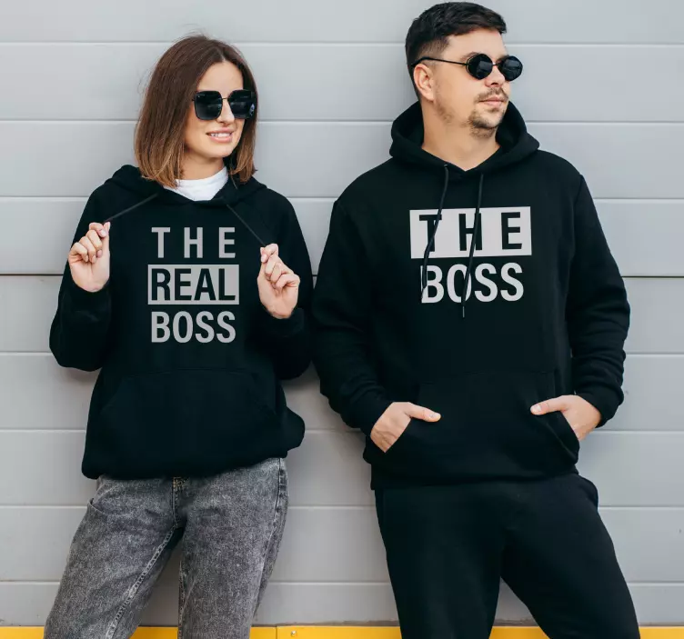 The boss & The real boss par hoodie - TenStickers