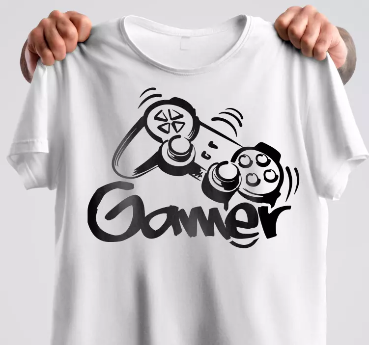 Controller til gamere brugerdefineret t-shirt - TenStickers