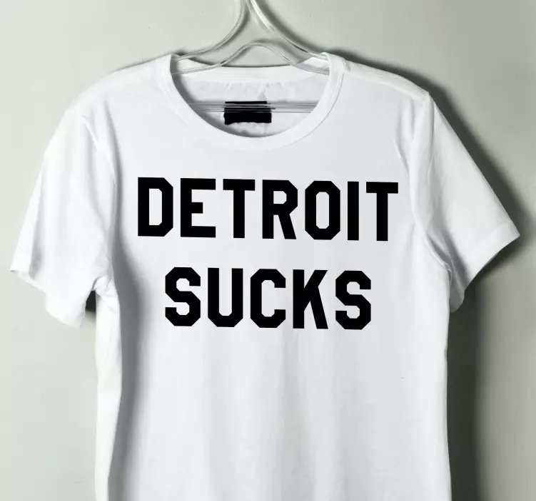 "detroit suger næsten berømt" tilpasset t-shirt - TenStickers