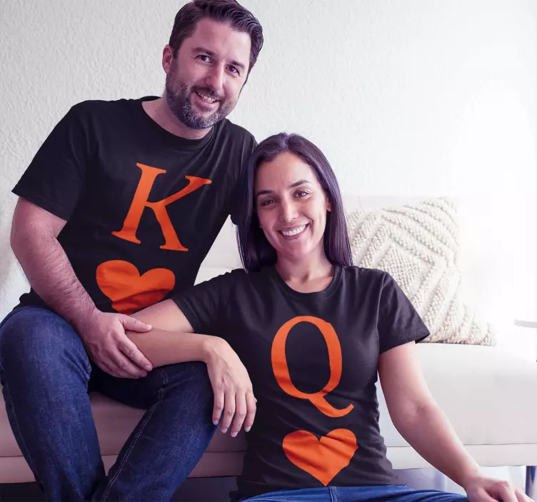 Dronning og konge poker version par t-shirt - TenStickers