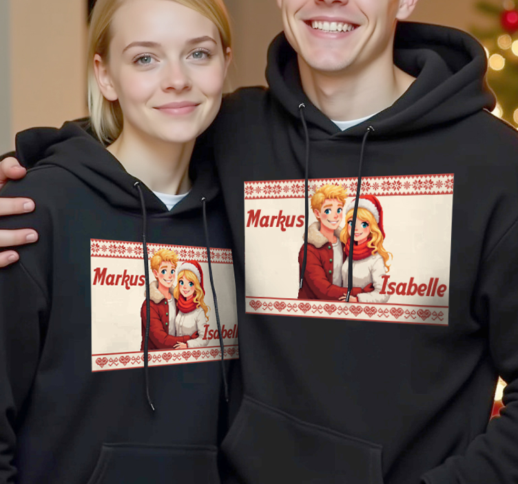 Du og mig kan personliggøres for altid par t-shirt - TenStickers