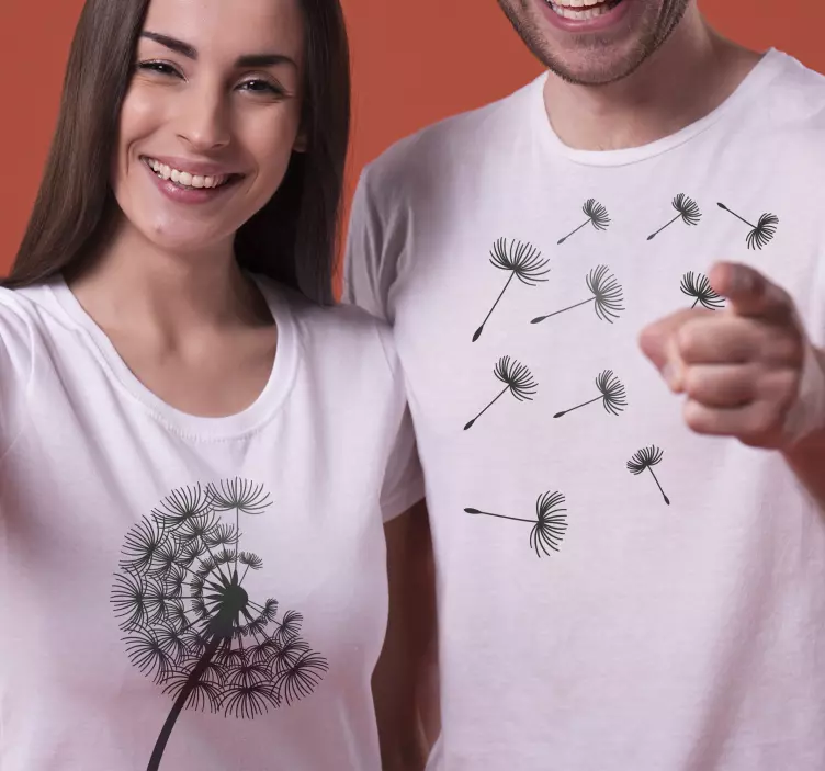 Enkle mælkebøtte par t-shirts - TenStickers