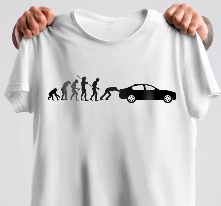 Evolution of man car custom t-shirt - TenStickers