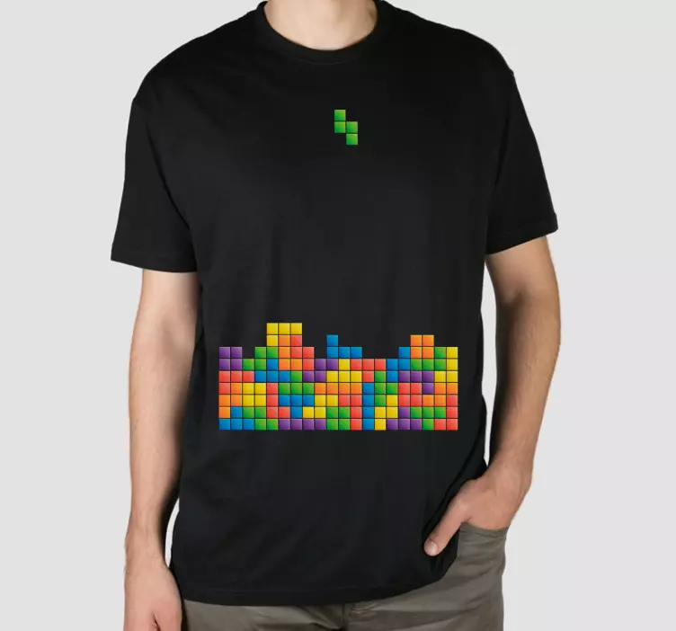 Faldende tetris brugerdefineret t-shirt - TenStickers