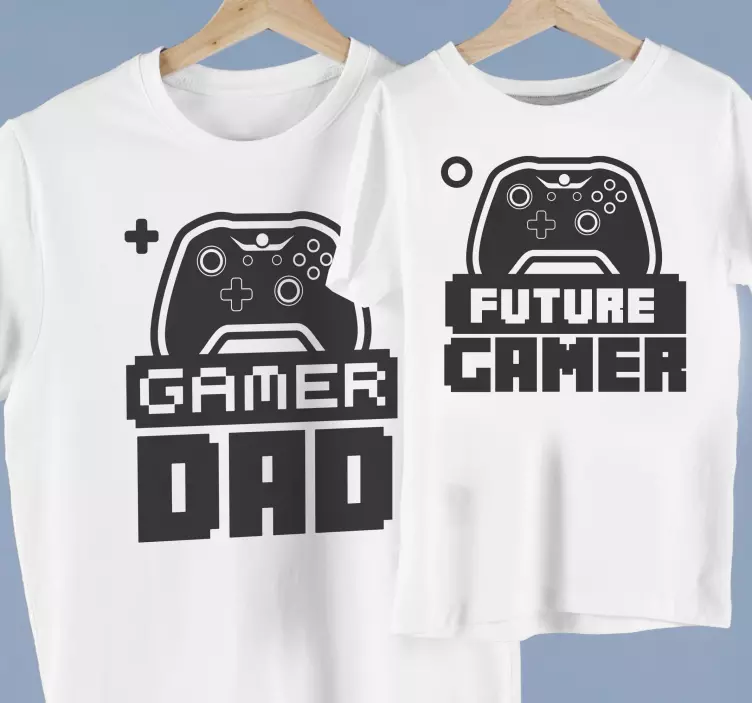 Far og søn tøj t shirts gamers - TenStickers