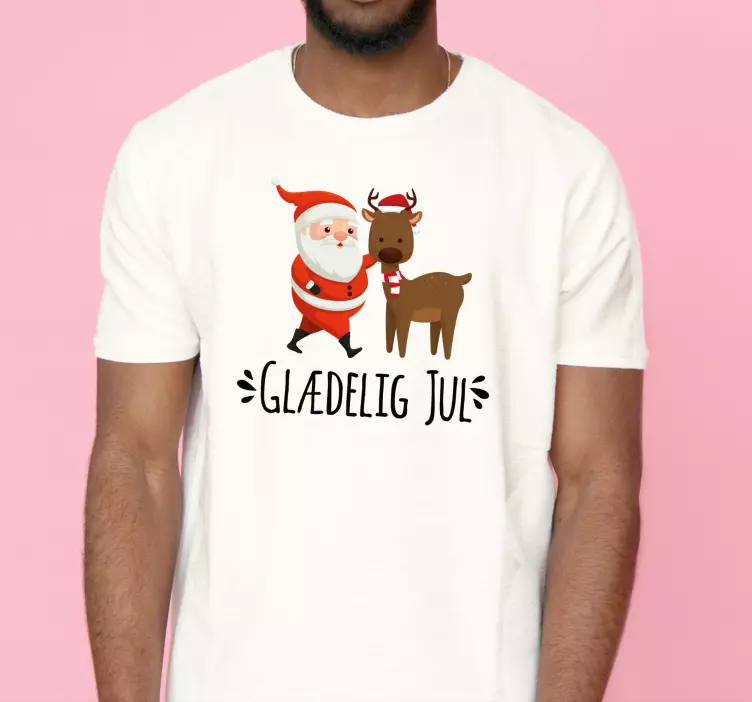 Glædelig jul fra julemanden og rensdyrskjorte - TenStickers
