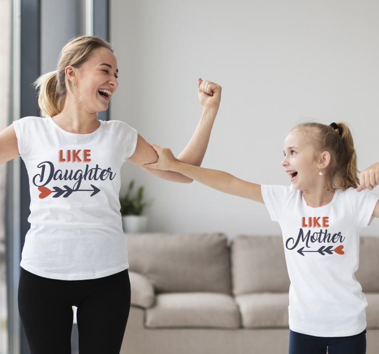Hjertepile mor og datter t-shirt - TenStickers