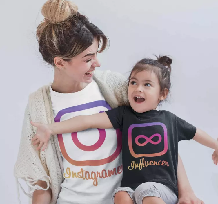 Instagramer influencer mor og børn t-shirt - TenStickers