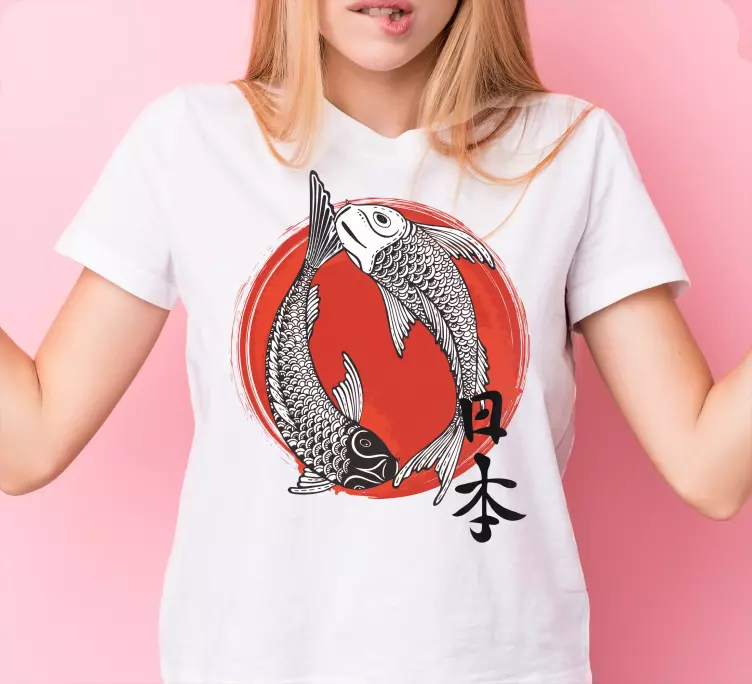 Japan og flag tilpasset t-shirt - TenStickers