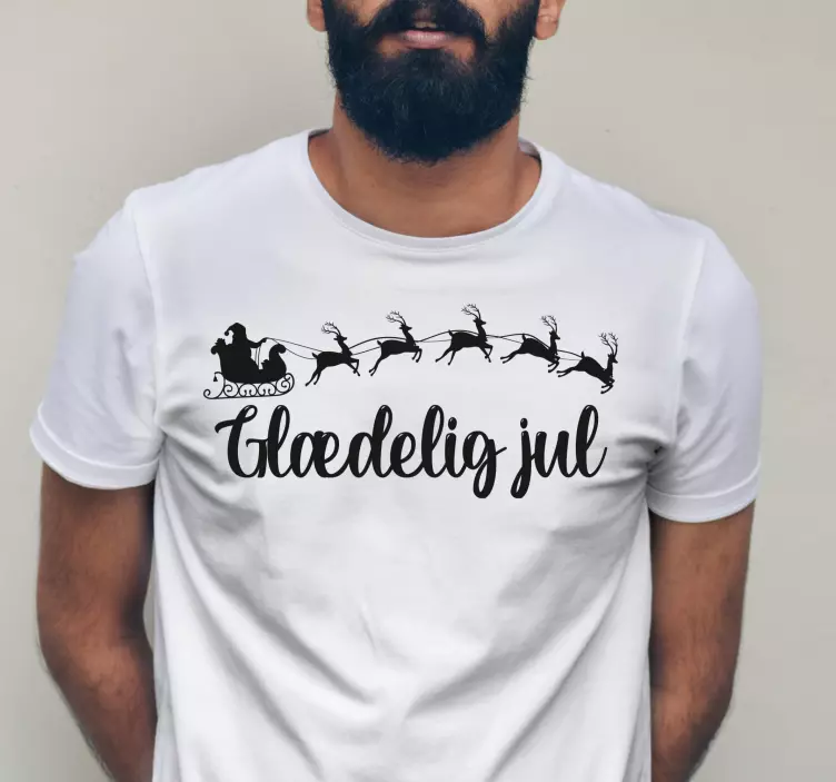 Julemanden i sin slæde-juleskjorte - TenStickers
