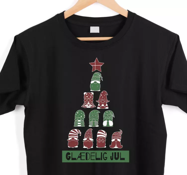 Juletræ med flag og nisser juleskjorte - TenStickers