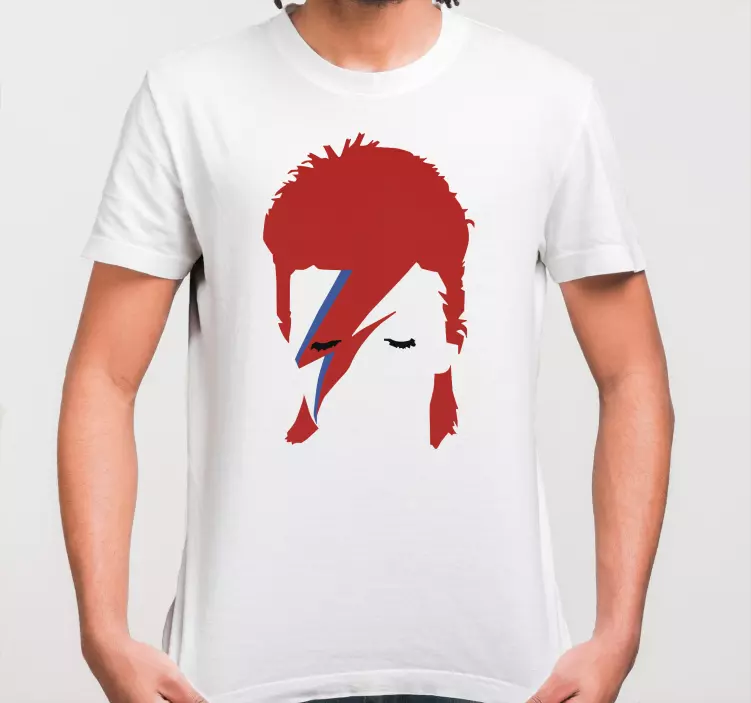 Klassisk bowie face design brugerdefineret t-shirt - TenStickers