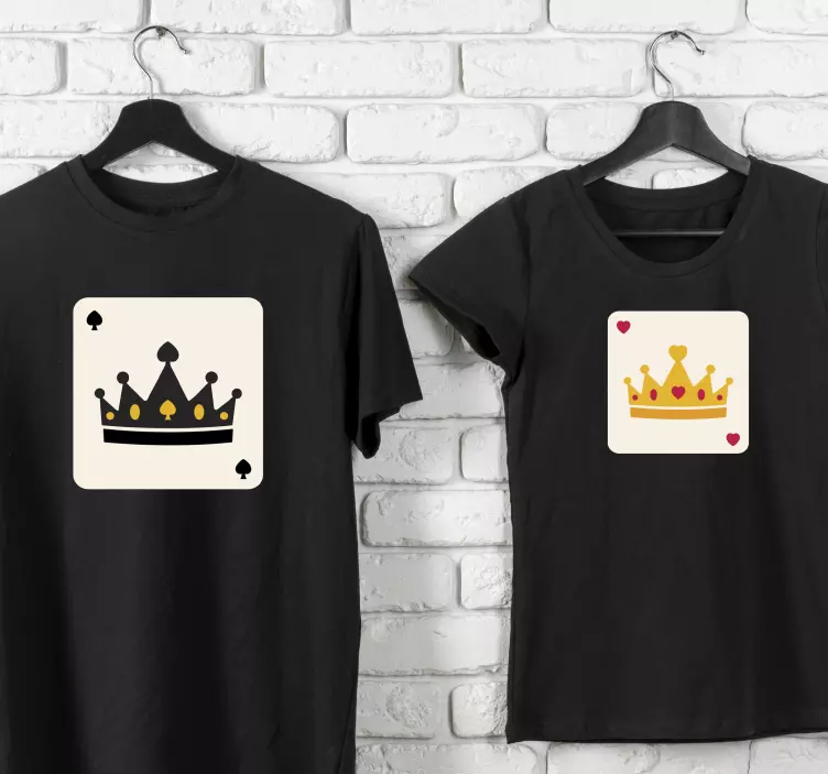 Konge dronning kort mønster par t-shirts - TenStickers