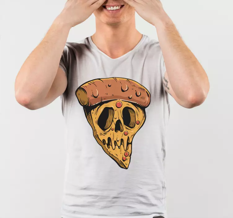 Kranie pizza grafik original t-shirt - TenStickers