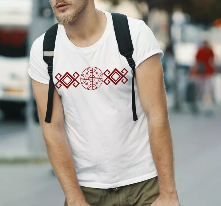 Rød mapuche-stil original t-shirt - TenStickers