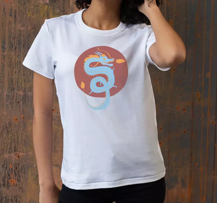 Lyseblå drage custom t-shirt - TenStickers