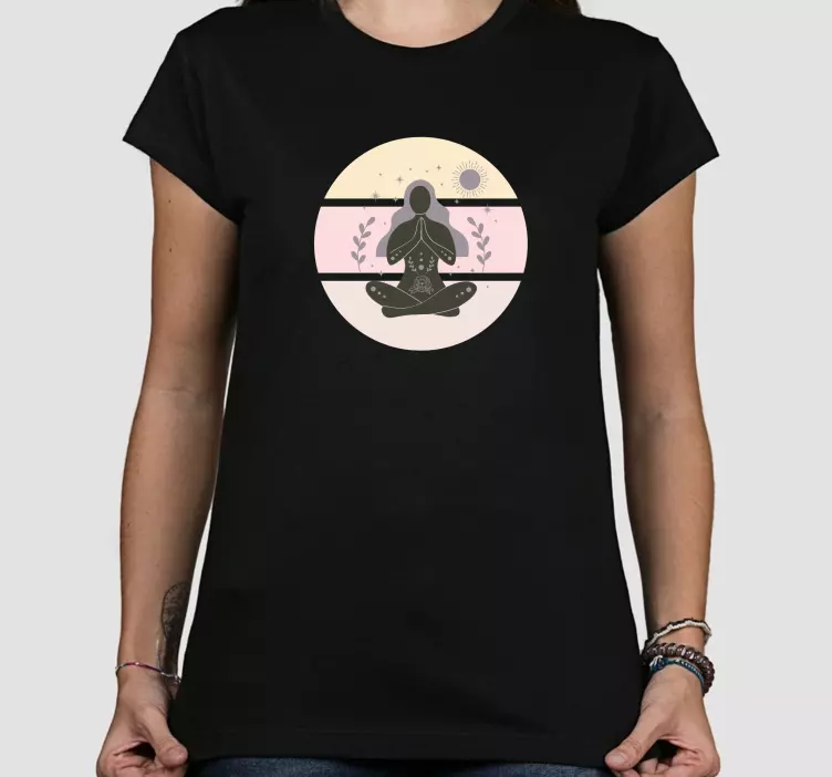 Meditativ kvinde silhuet original t-shirt - TenStickers
