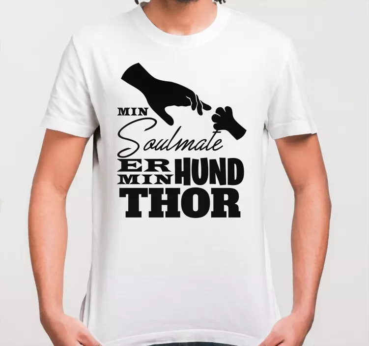 Min soulmate er min hund på dansk T-shirts med navn - TenStickers