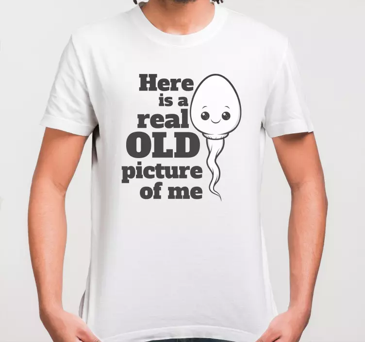 Mit gamle første billede sjove design brugerdefinerede t-shirt - TenStickers