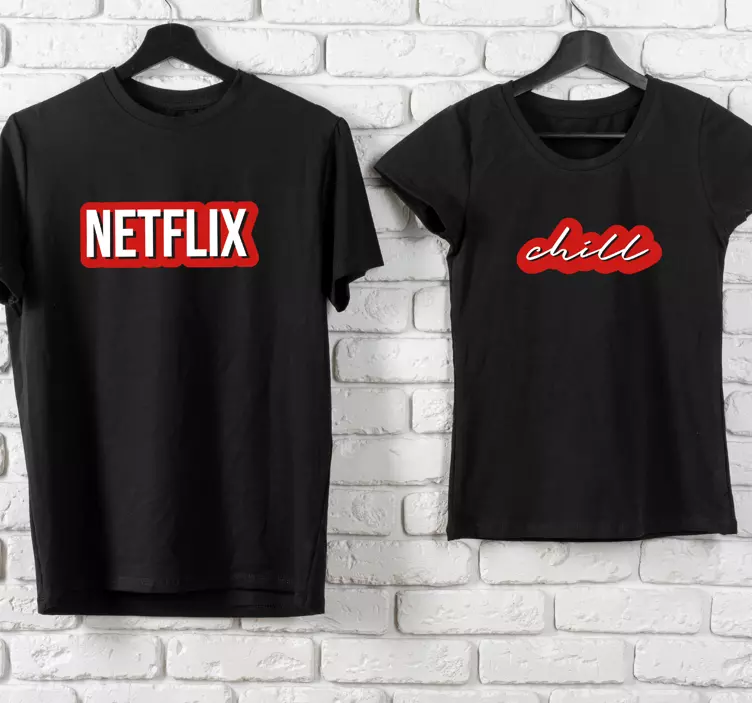 Netflix og chill par t -shirts - TenStickers