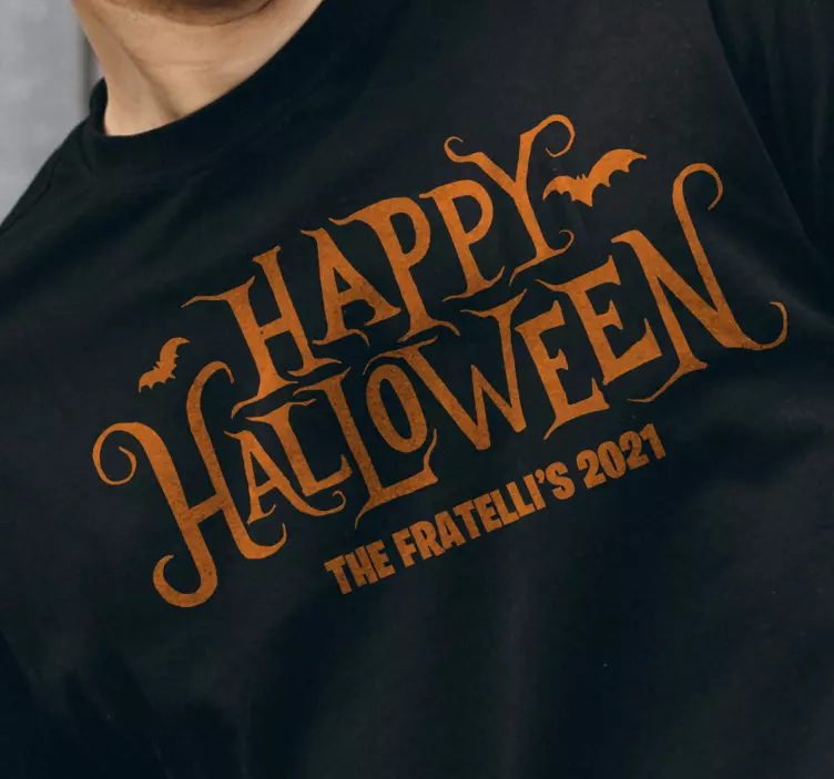 Personlig glad halloween t-shirt - TenStickers