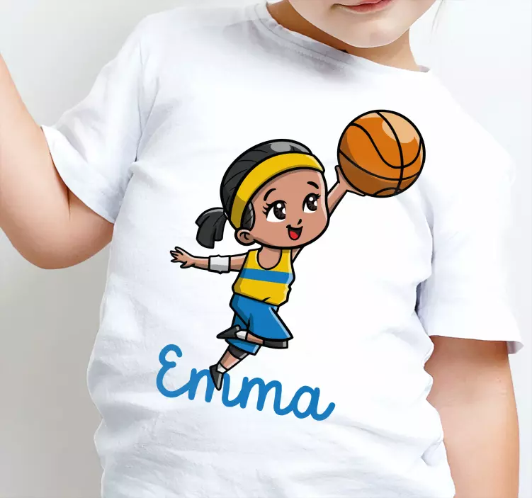 Pige basketballspiller T-shirts med navn - TenStickers