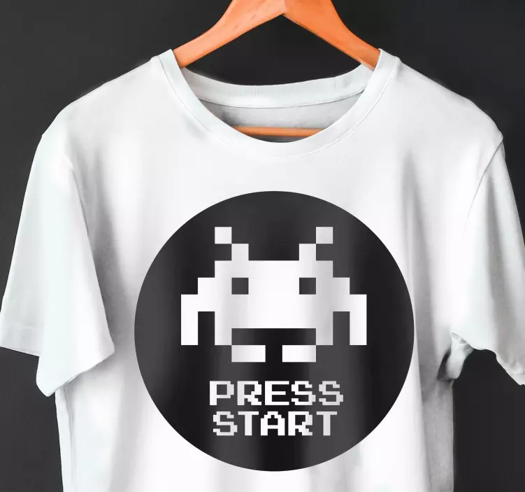 Pixel tryk på start original t-shirt - TenStickers