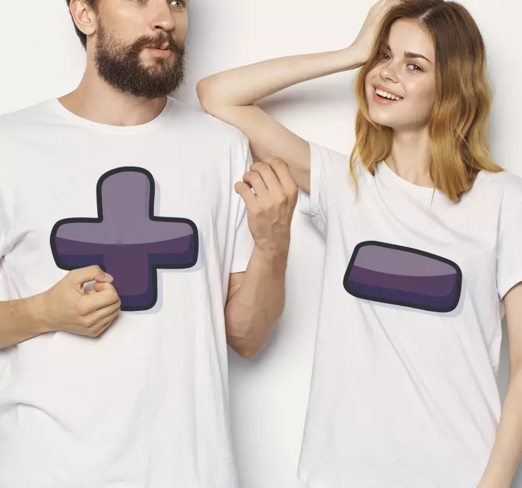 Plus og minus par t-shirts - TenStickers