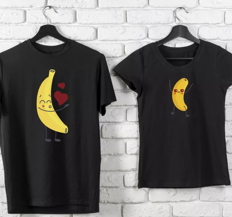 Sjove kærlighedsbananer med hjerter t-shirts - TenStickers