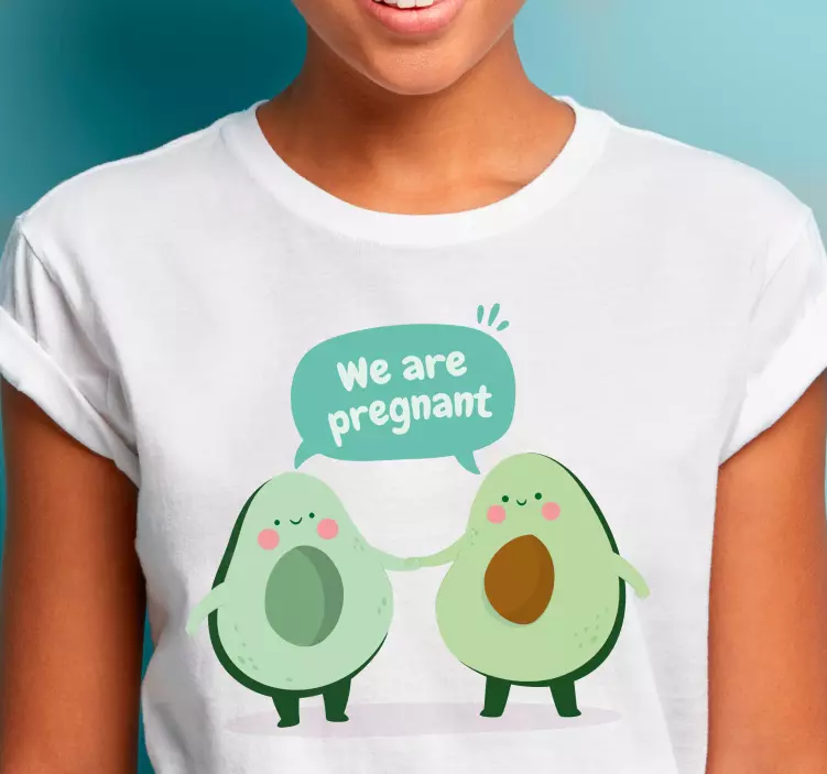 Sjovt vi er gravide avocado baby skjorte - TenStickers