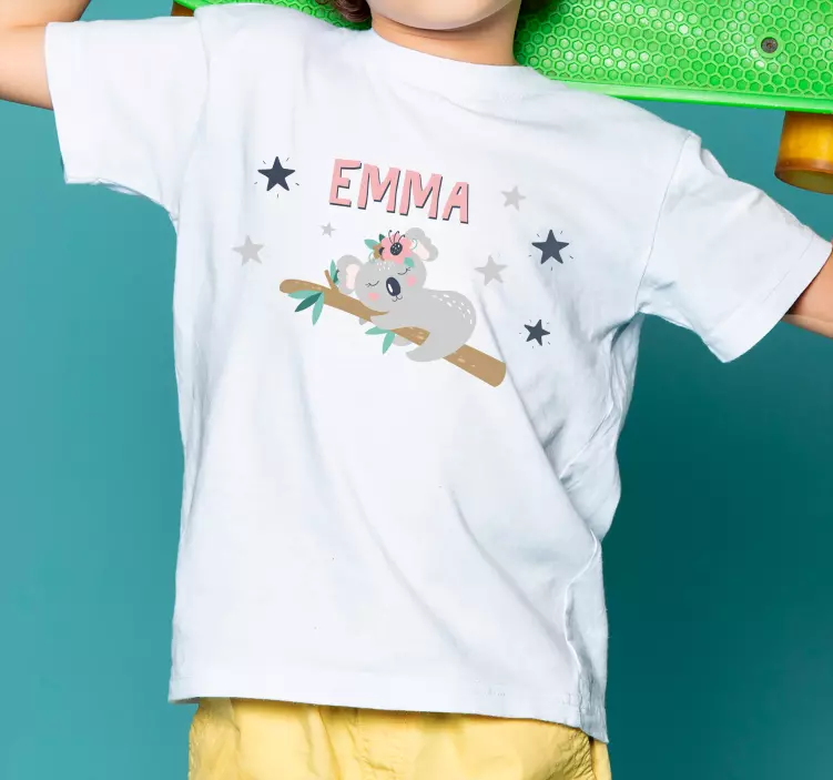 Sød koala til pige med navn T-shirts med navn - TenStickers