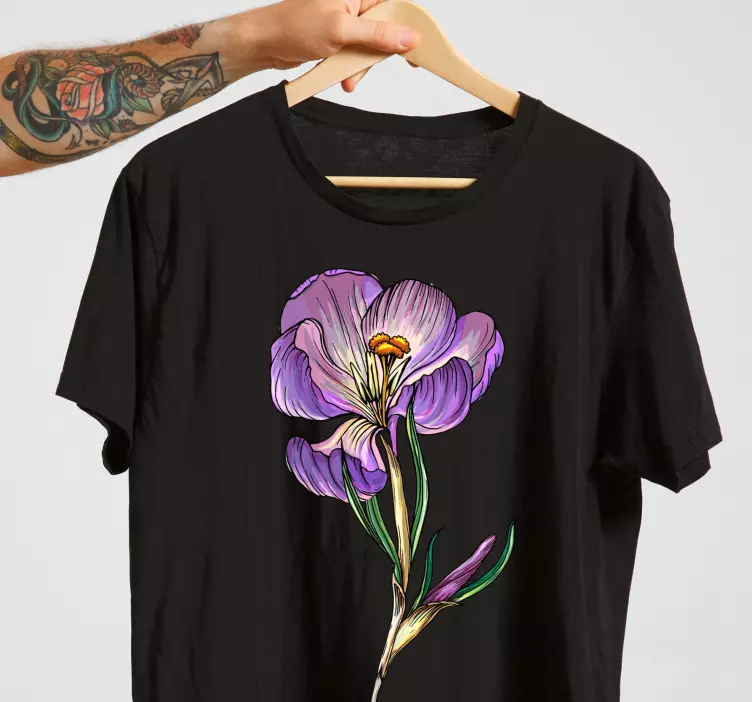 Sød tegning blå krokus custom t-shirt - TenStickers