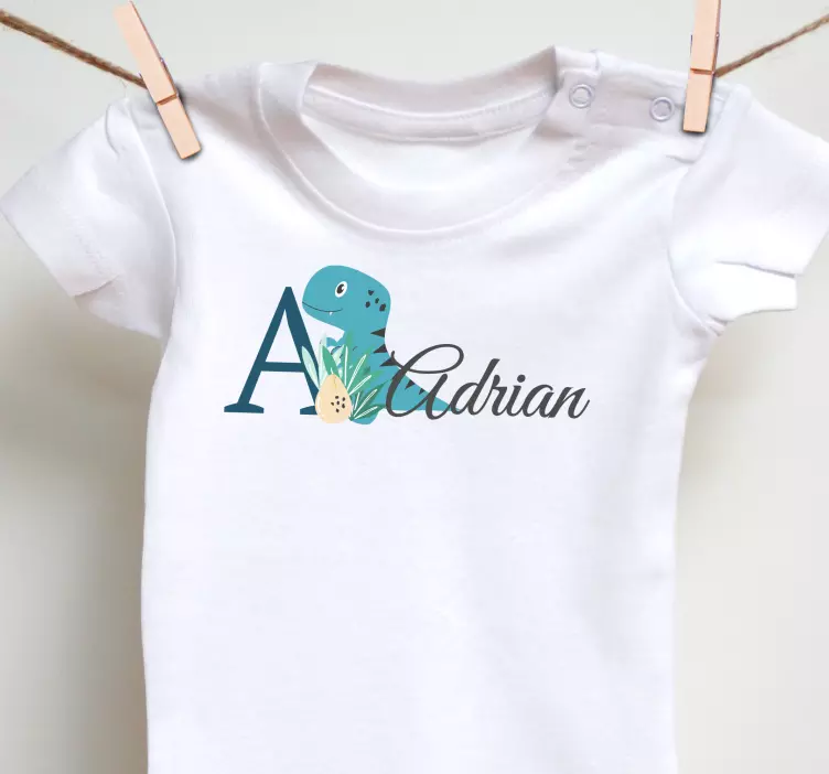 Søde dyr dino med navn T-shirts med navn - TenStickers