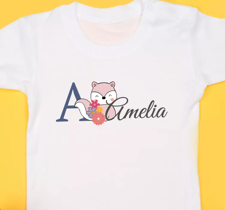 Søde dyr egern med navn T-shirts med navn - TenStickers