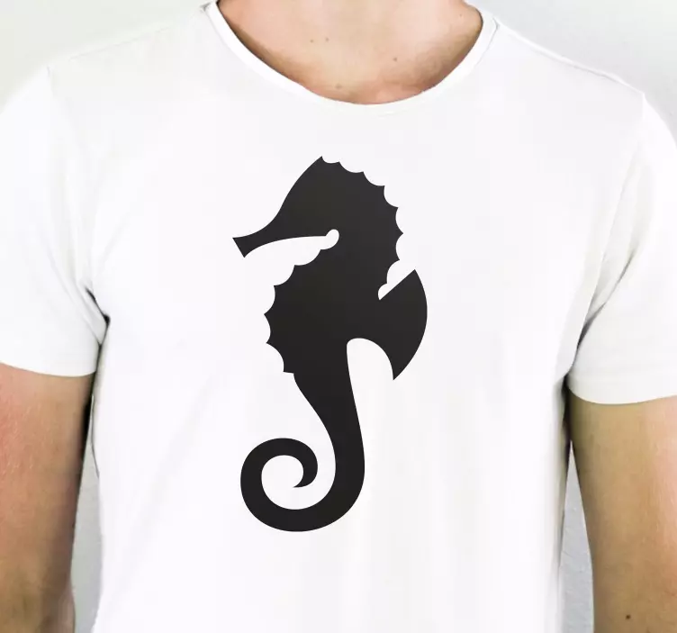 Søhest silhuet brugerdefineret t-shirt - TenStickers
