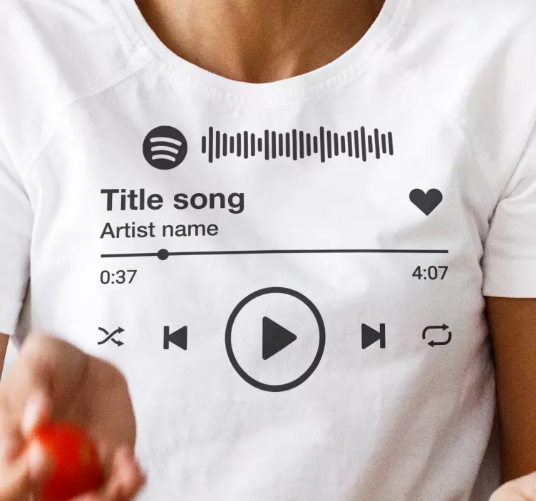 Spotify musik afspil t-shirt - TenStickers