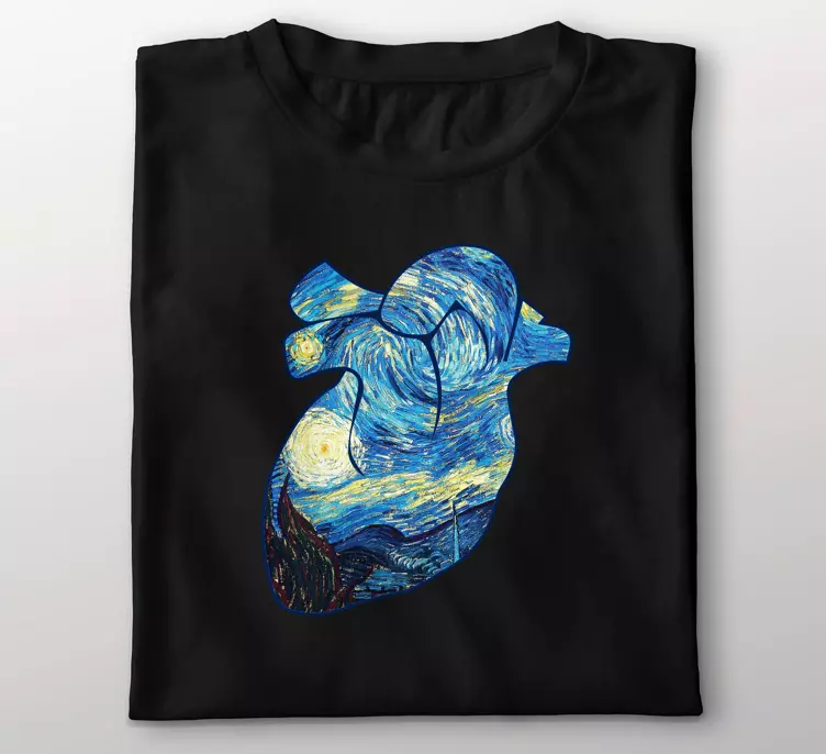 Stjerneklar nat vincent van gogh inspireret t-shirt - TenStickers