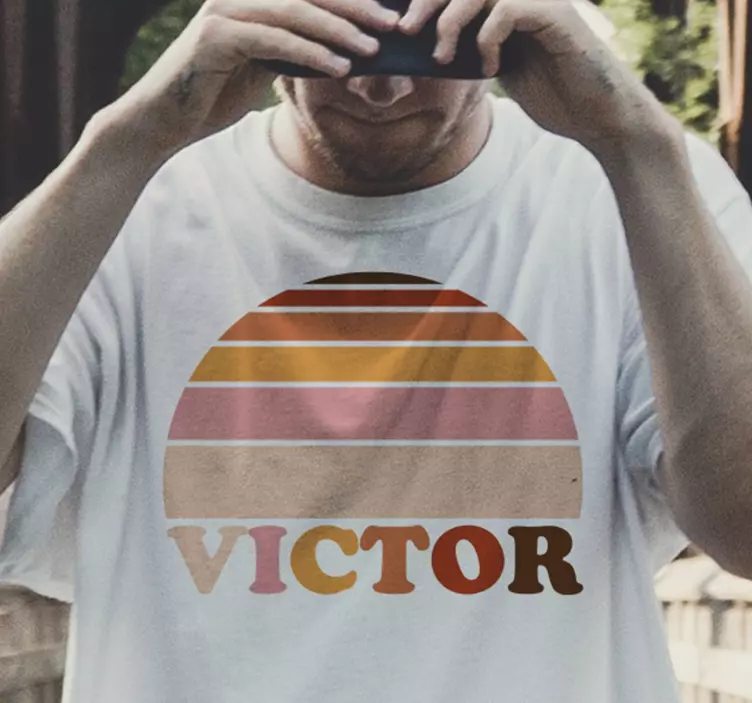 70'ers sol med navn-t-shirt - TenStickers