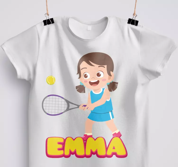 Tennisspiller med navn t-shirt til børn - TenStickers