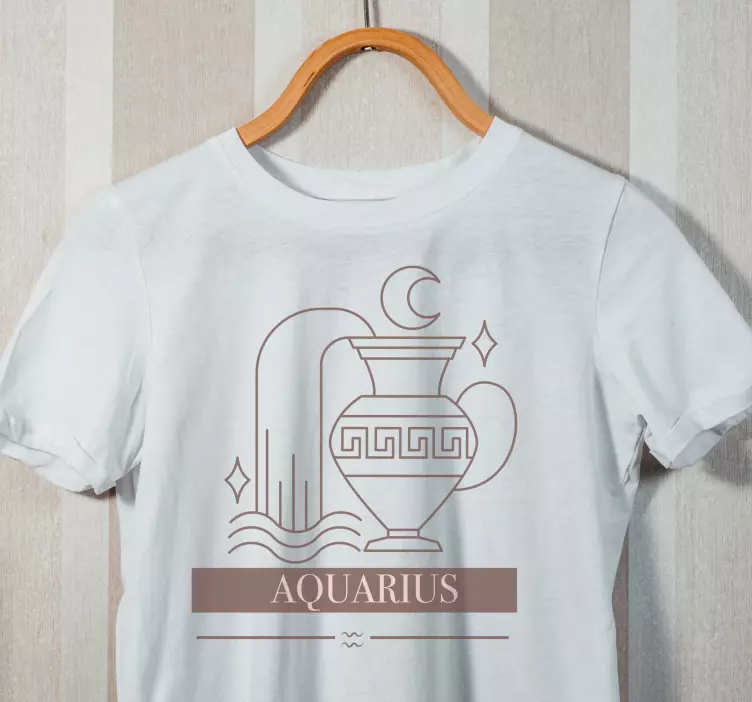 Aquarius pink kort skilt design brugerdefineret t-shirt - TenStickers