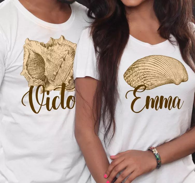Vintage muslingeskaller par t-shirts - TenStickers