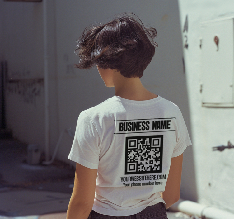 Virksomhedsnavn og qr-kode t shirt original - TenStickers